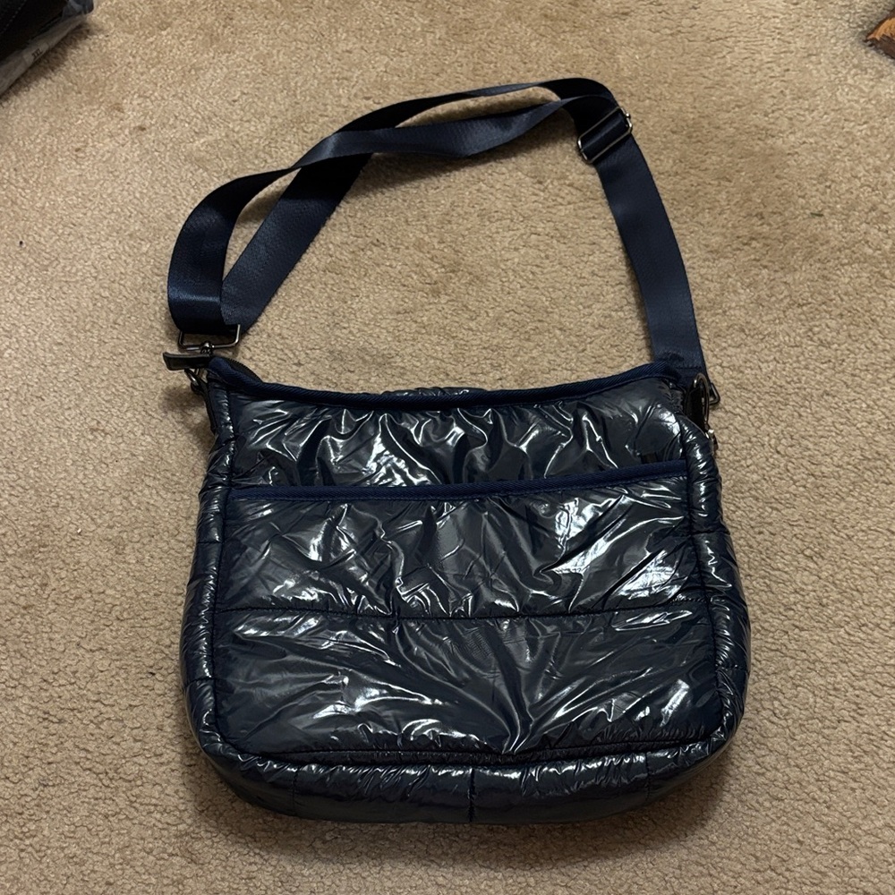 HAUTE SHORE Navy Quilted Puffer Crossbody Bag